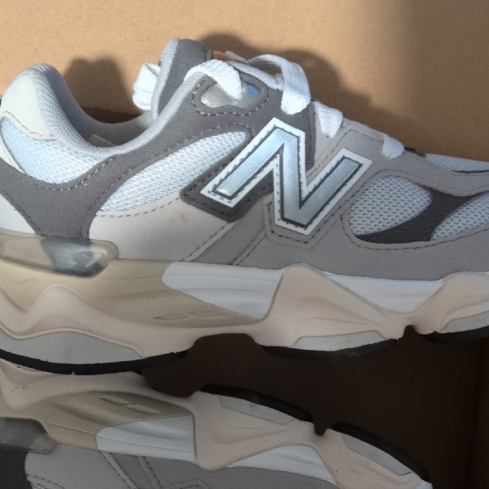 New Balance Light Gray and White Athletic Shoes